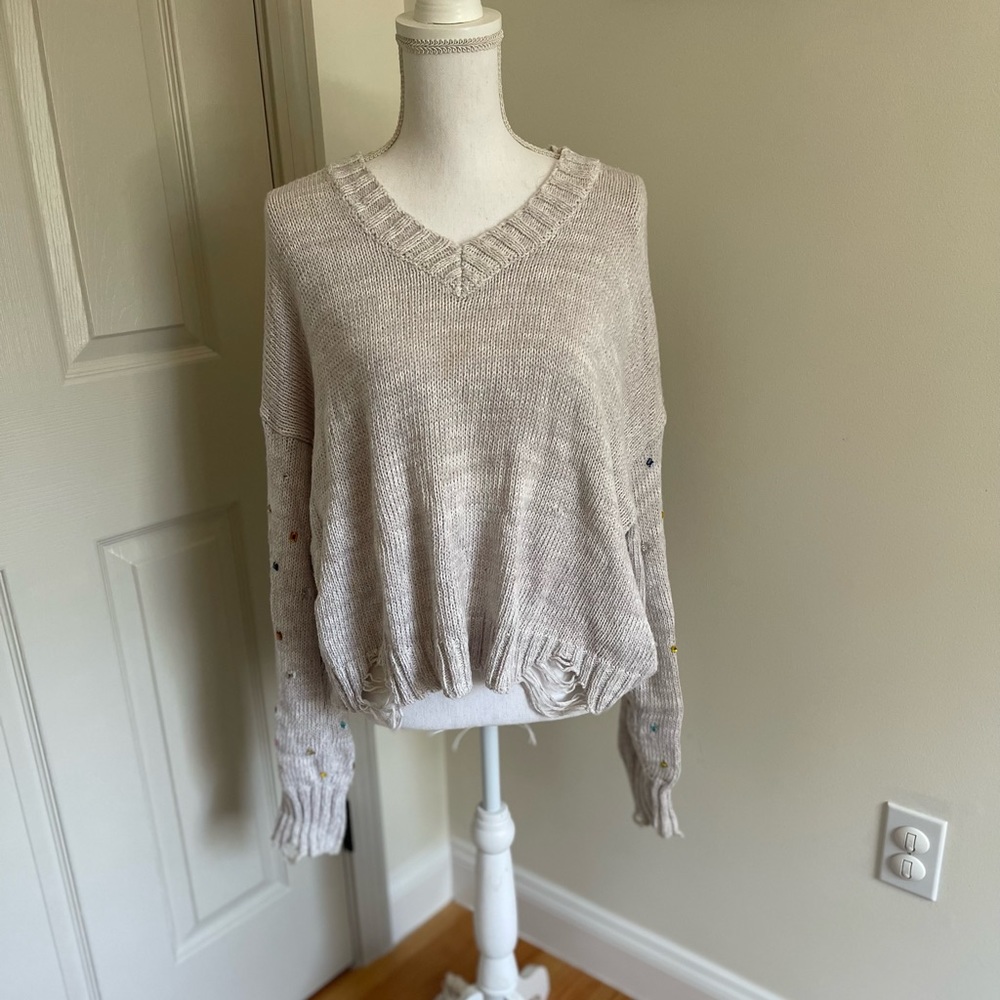 Wildfox Gray Jewel Sweater